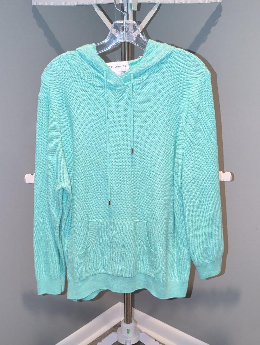 C.D.Daniels Seafoam Knit Hooded Pullover Sweater